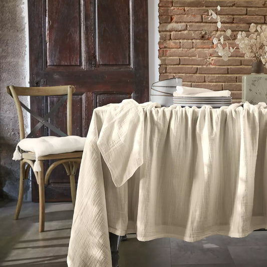 GAIA Nappe gaze de coton Craie