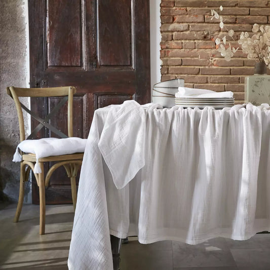 GAIA Nappe gaze de coton Blanc