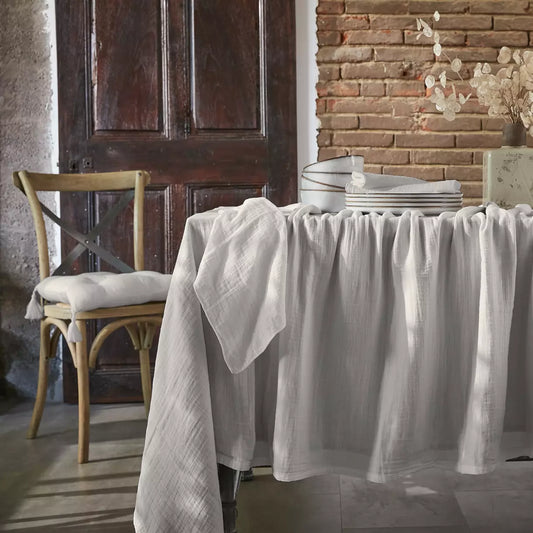 GAIA Nappe gaze de coton Gris clair
