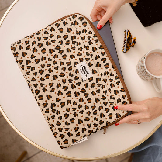 Housse d'ordinateur LEOPARD coeur