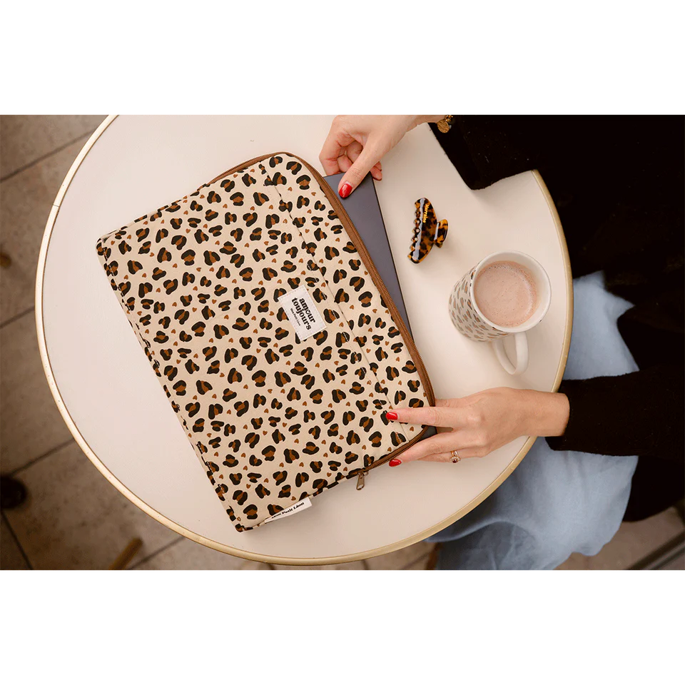 Housse d'ordinateur LEOPARD coeur