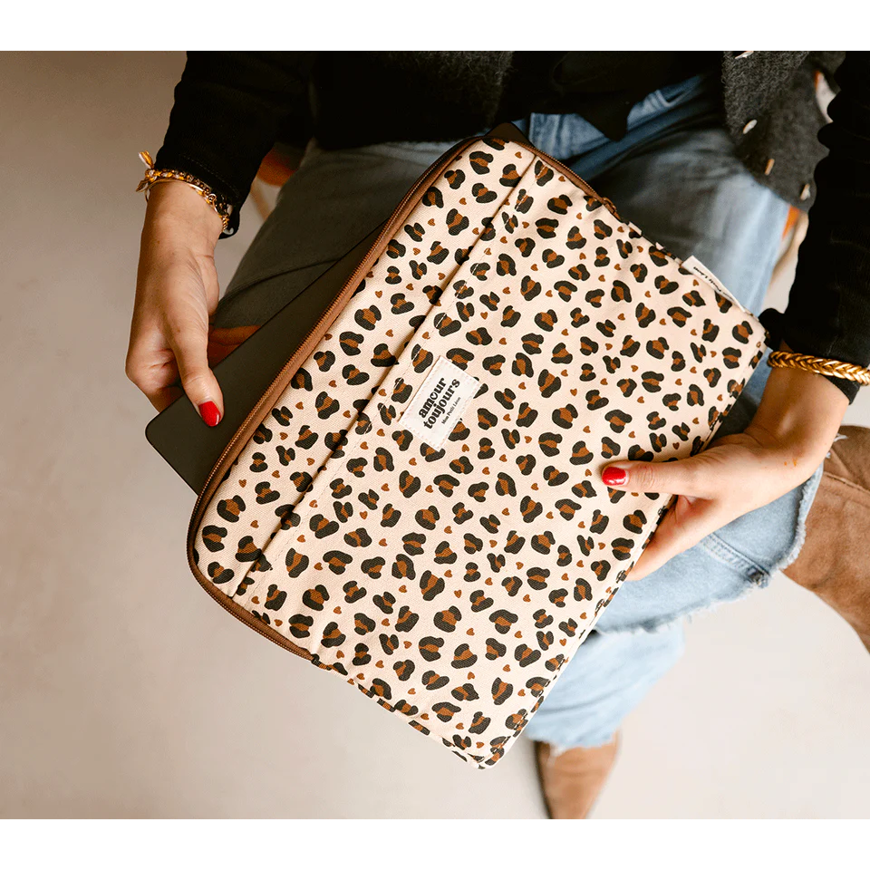 Housse d'ordinateur LEOPARD coeur