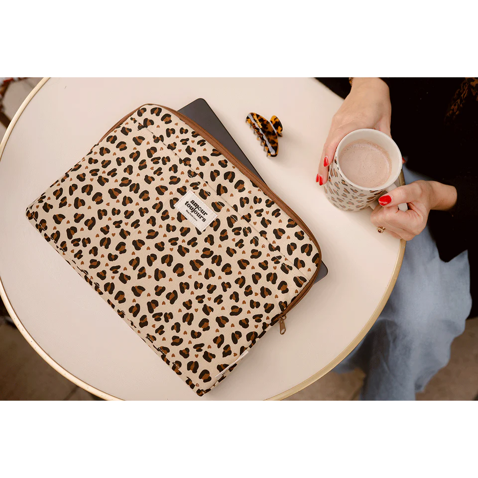 Housse d'ordinateur LEOPARD coeur