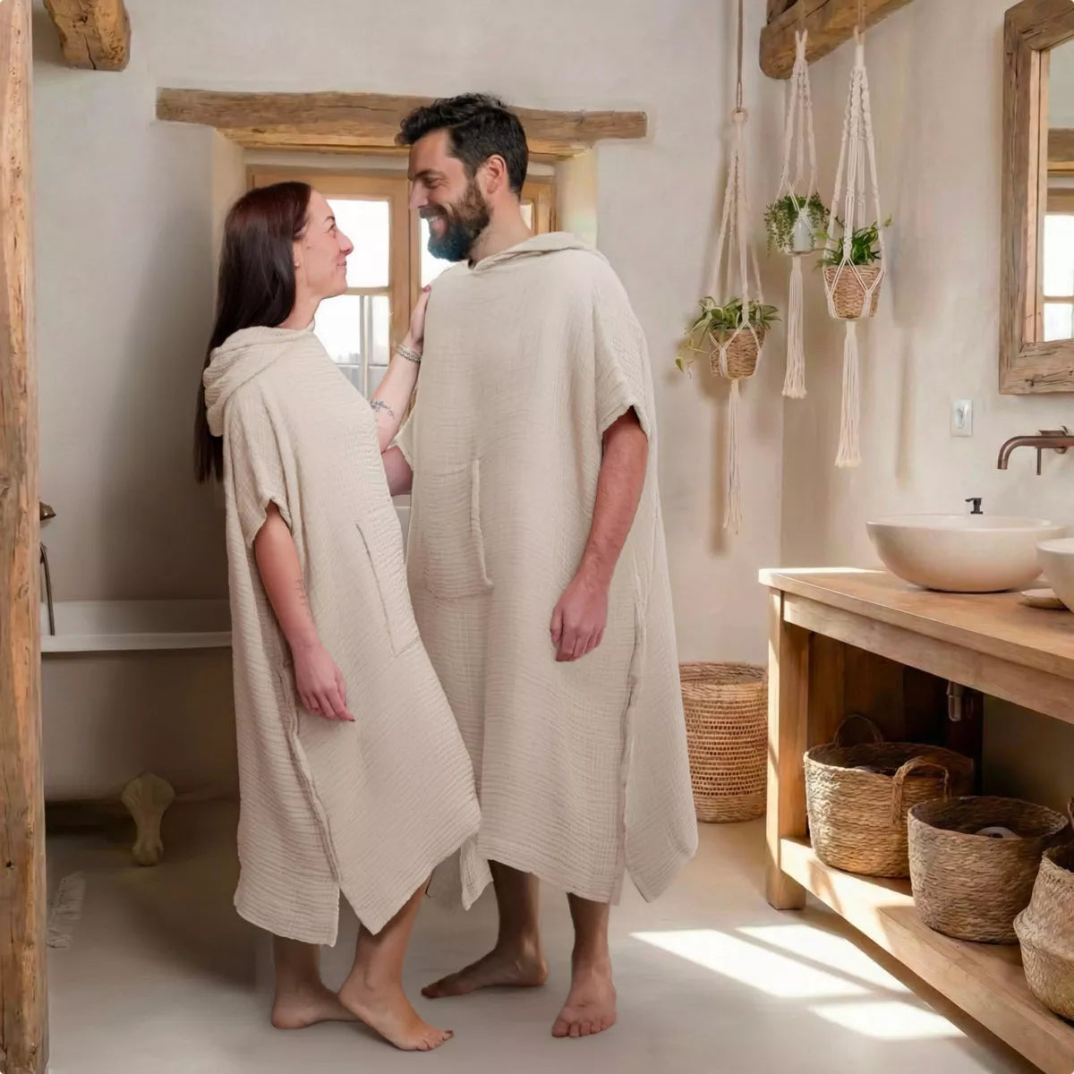 PONCHO Adulte beige pampa