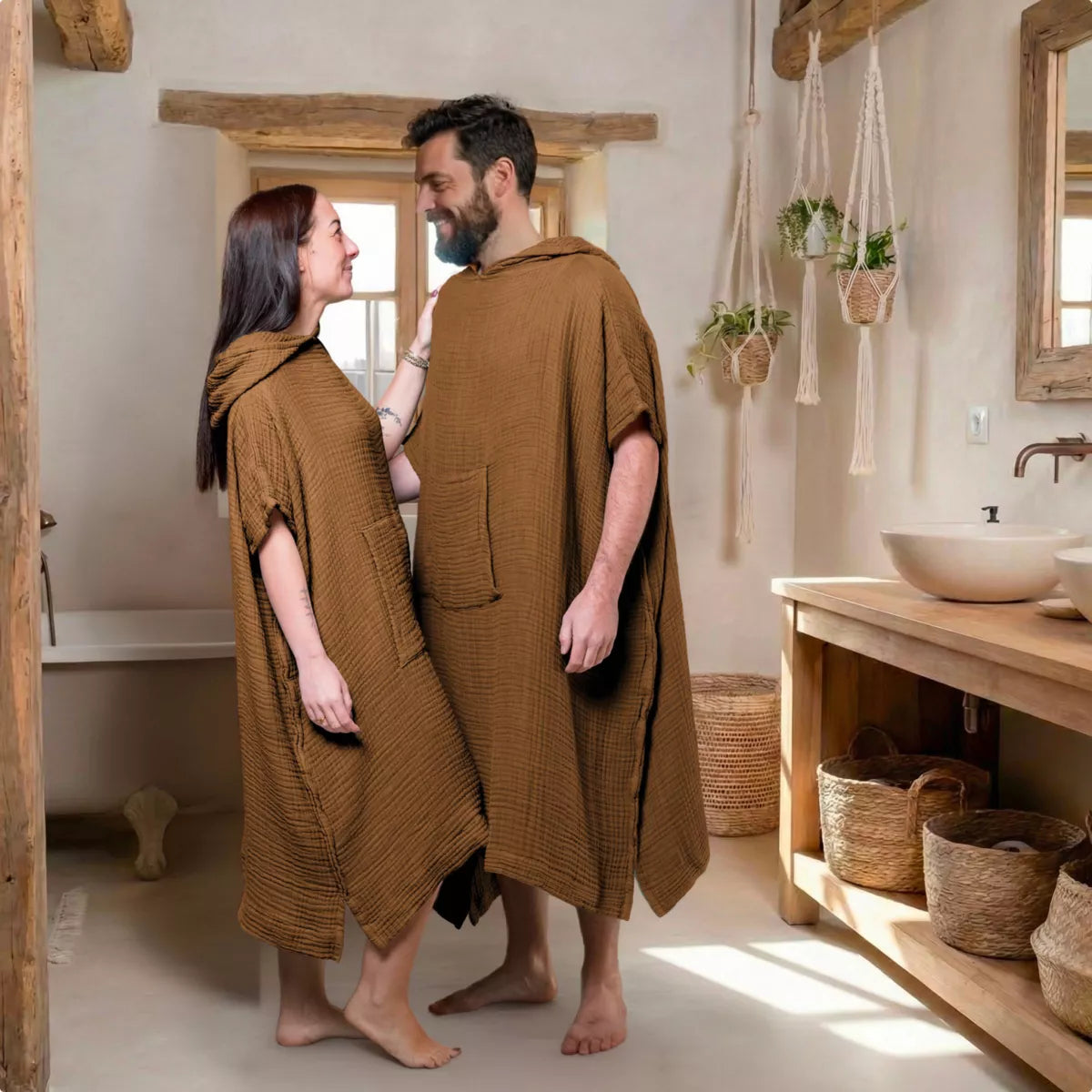 PONCHO Adulte camel