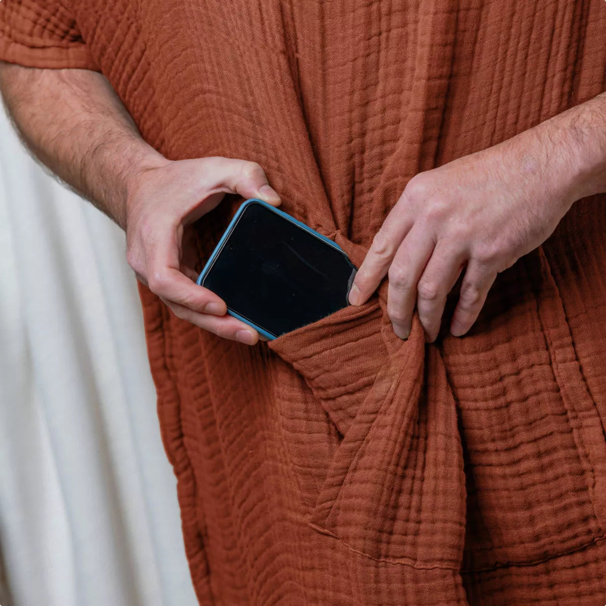 PONCHO Adulte Terracotta