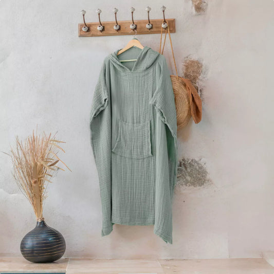 PONCHO Adulte S/M vert eucalyptus céladon