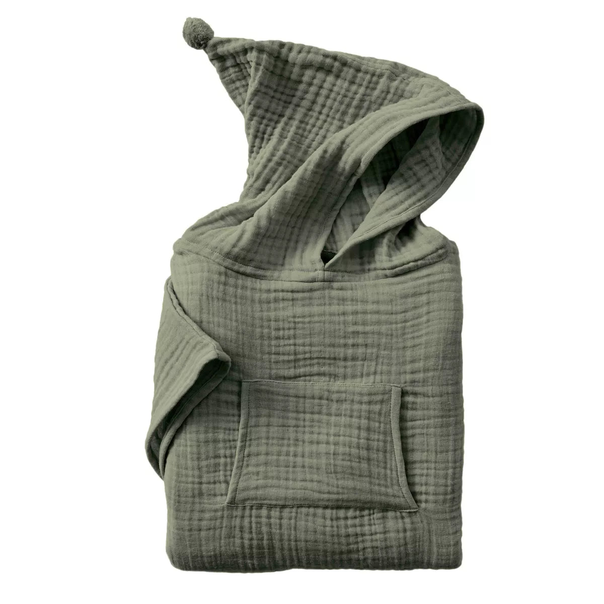 PONCHO de bain enfant gaze de coton 6/10 ans vert Romarin