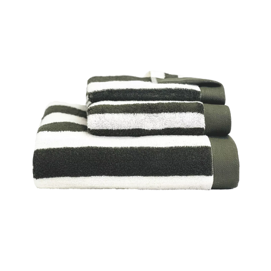 SANTORINI - Linge de bains rayures Kaki