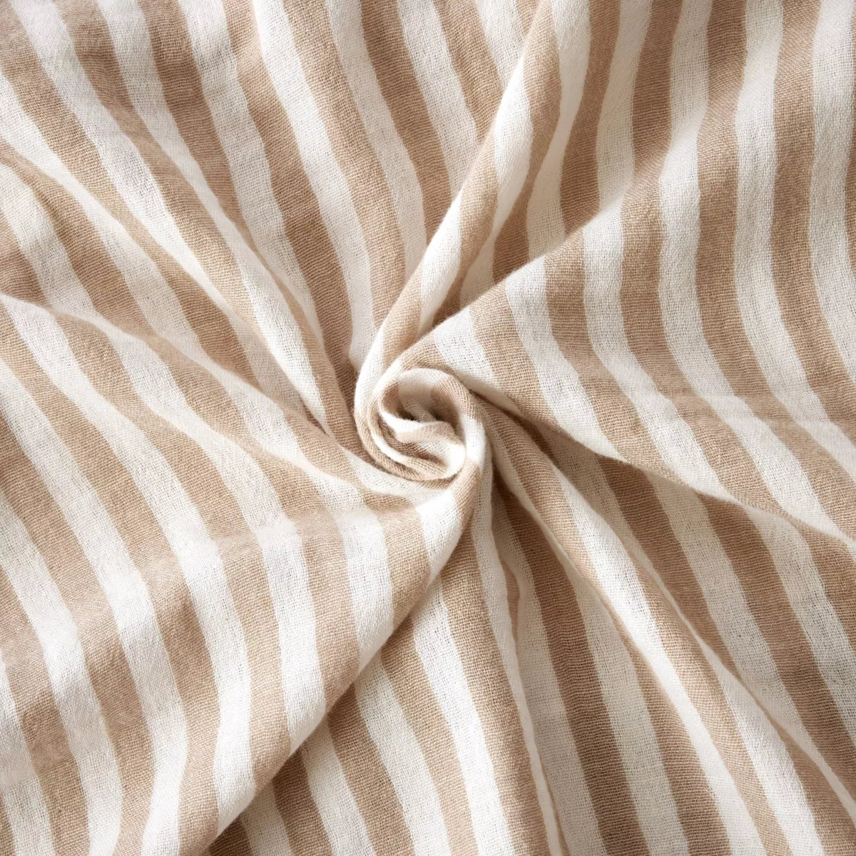 ROMIE linge de lit gaze de coton rayures Ficelle