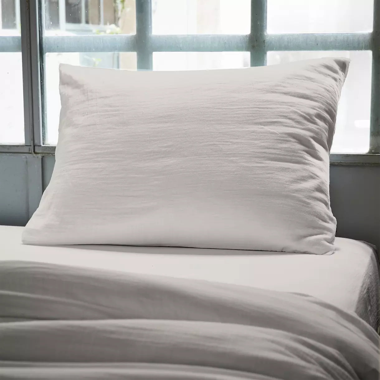 GAIA - Linge de lit gaze de coton gris Nuage