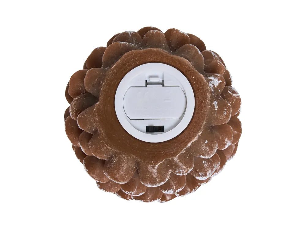 Bougie pomme de pin marron blanc chaud