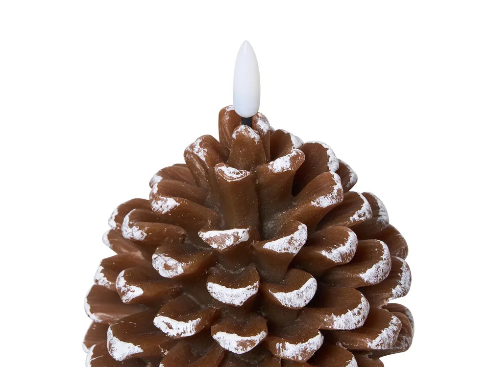 Bougie pomme de pin marron blanc chaud