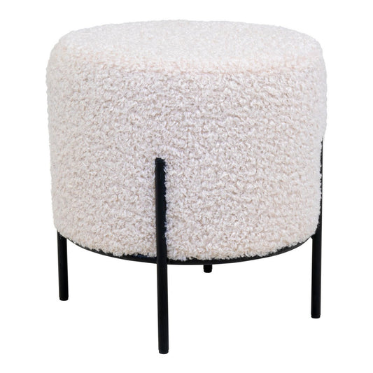 ALFORD Pouf - Blanc - 37 cm