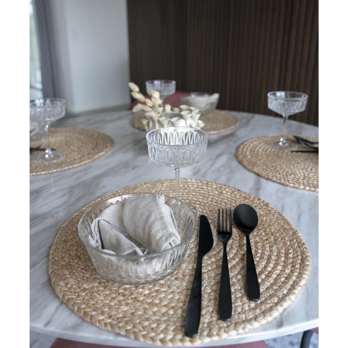 BOMBAY - Set de table jute naturel - (lot de 4) - 38 cm