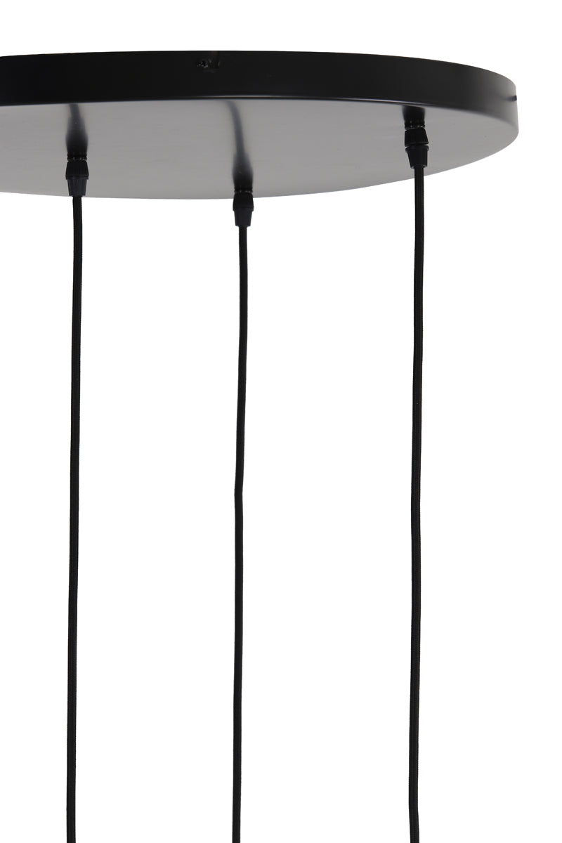 LEKARE suspension bronze et verre fumé (5 lampes)