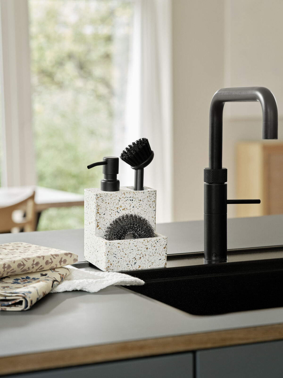 TERRAZZO Distributeur de savon/brosse cuisine