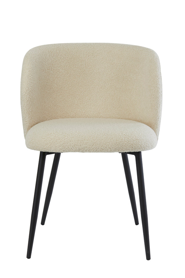 ELYNA chaises beige bouclette clair