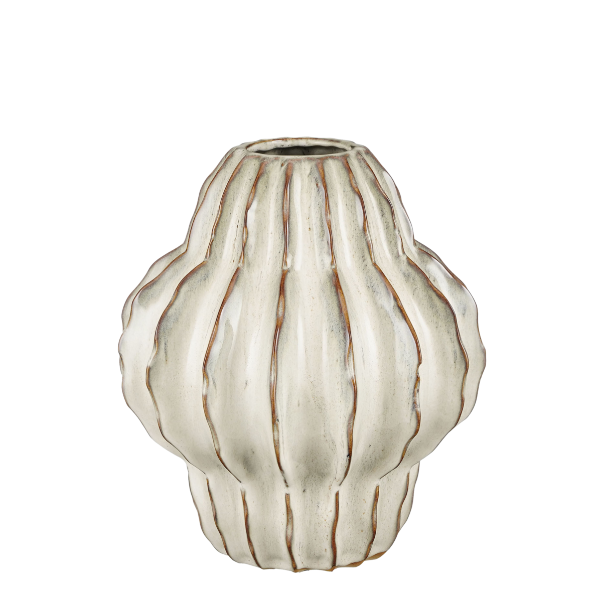 ALTEA Vase  - H28 x Ø24,5 cm - Céramique - Blanc Cassé