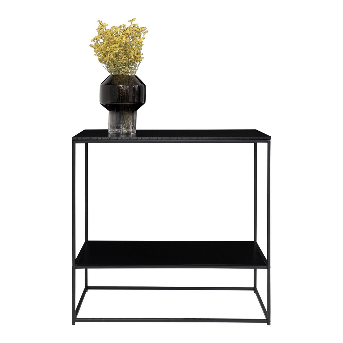 VITA Table console acier noir 80 cm