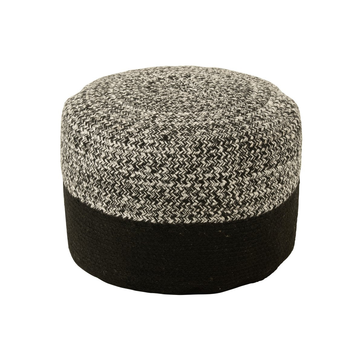 MIAMI - Pouf extérieur Polyester Noir/Blanc