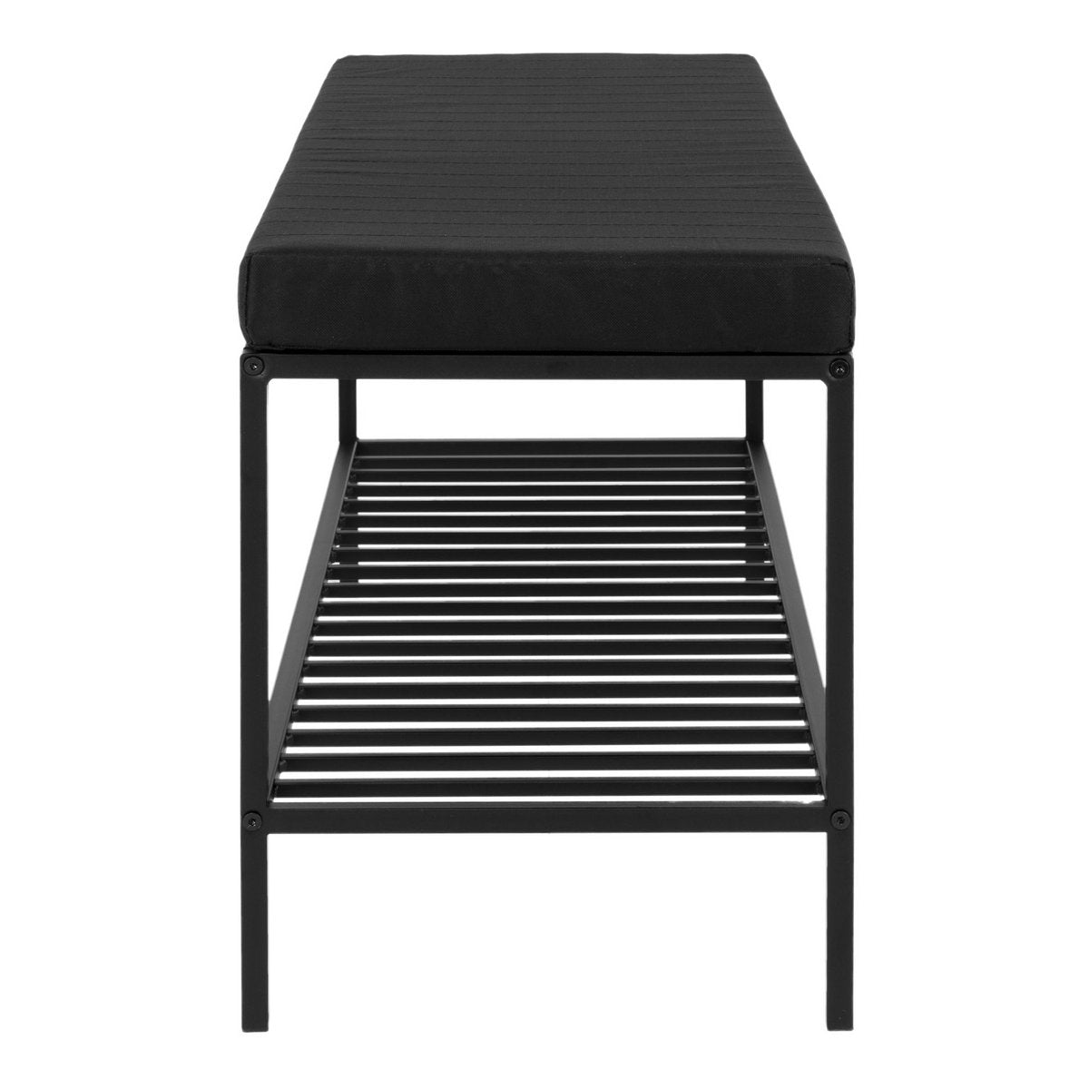 VITA - Banc avec coussin assise noir - 1 mètre