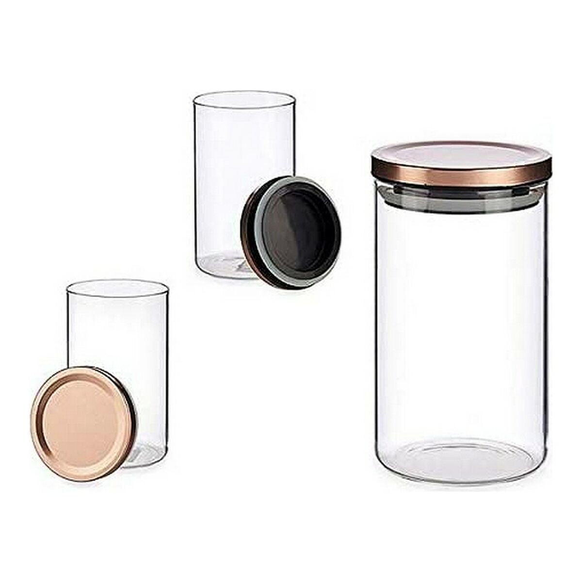 Bocal Métal Transparent Cuivre verre 1 L-1