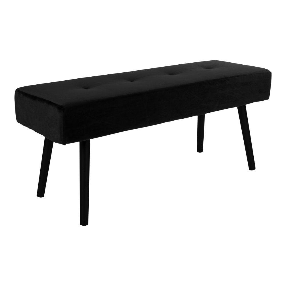 SKIBY Banc velours noir - 100 cm