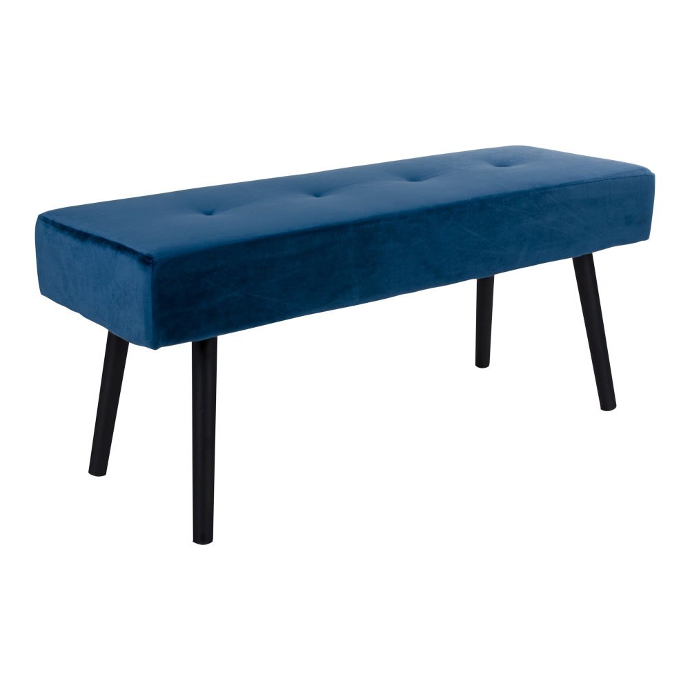 SKIBY Banc velours Bleu foncé - 100 cm