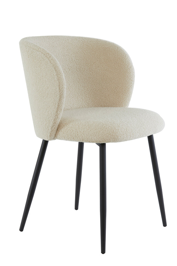 ELYNA chaises beige bouclette clair