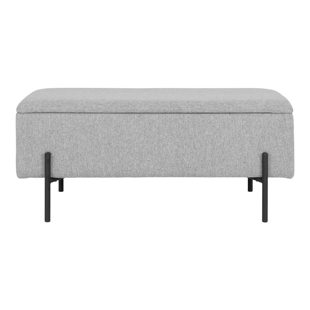 WATFORD Banc coffre rangement gris, pieds noirs