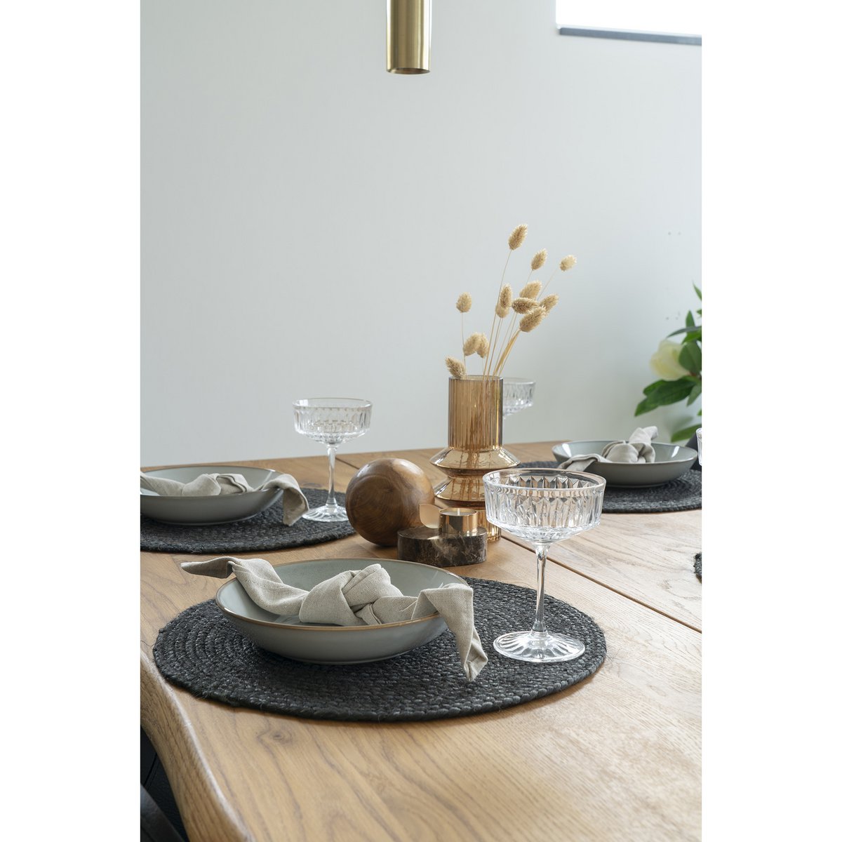 BOMBAY - Set de table en jute gris foncé (lot de 4) - 38 cm