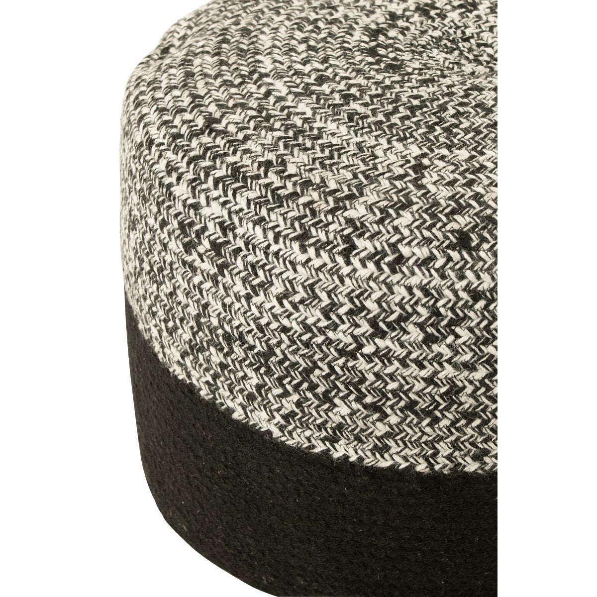 MIAMI - Pouf extérieur Polyester Noir/Blanc